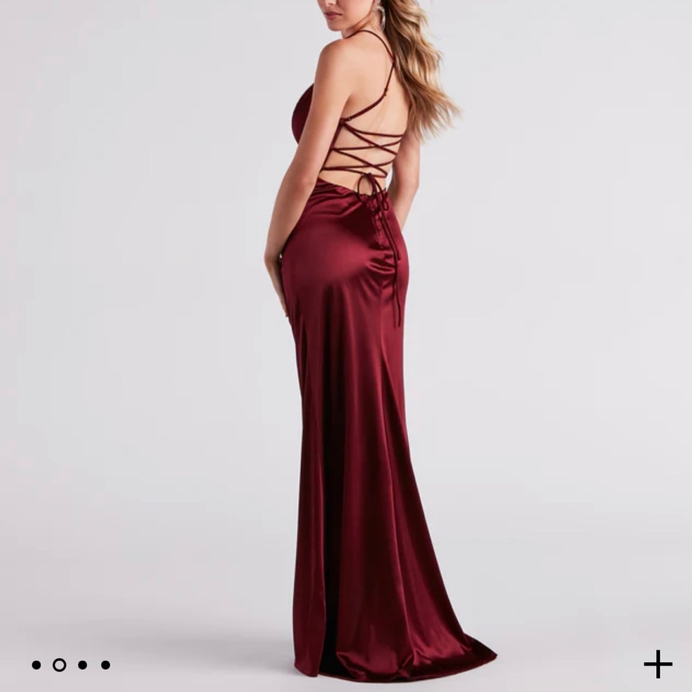 Windsor Burgundy Satin Dress- Size small